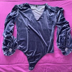 Velvet Balloon Sleeve Thing Bodysuit